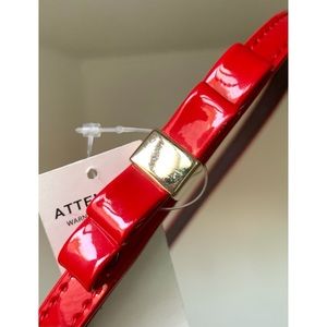 UNIQLO Glossy Red Enamel Bow Belt